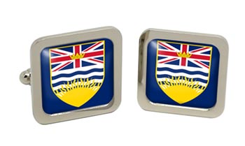 British Columbia (Canada) Square Cufflinks in Chrome Box
