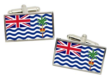 British Indian Ocean Territory Flag Cufflinks in Chrome Box