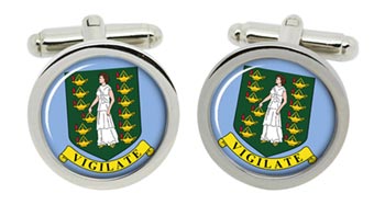 British Virgin Islands BVI Cufflinks in Chrome Box