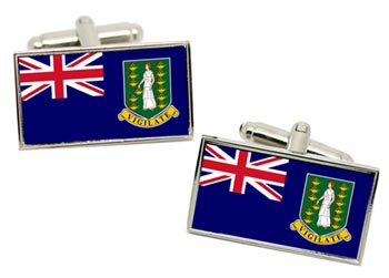 British Virgin Islands Flag Cufflinks in Chrome Box