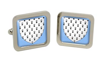 Brittany (France) Square Cufflinks in Chrome Box
