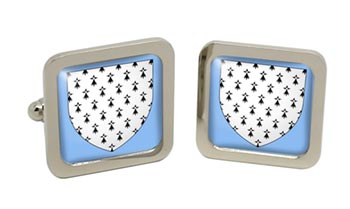 Brittany (France) Square Cufflinks in Chrome Box