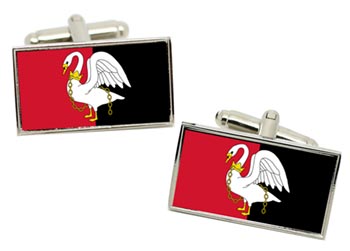 Buckinghamshire (England) Flag Cufflinks in Chrome Box