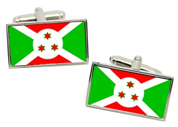 Burundi Flag Cufflinks in Chrome Box