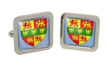 Caernarfonshire Carnarvonshire (Wales) Square Cufflinks in Chrome Box