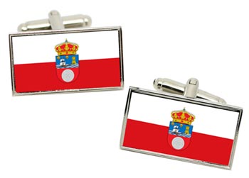 Cantabria (Spain) Flag Cufflinks in Chrome Box