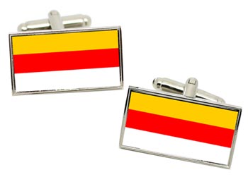 Carinthia Karnten, Austria Flag Cufflinks in Chrome Box