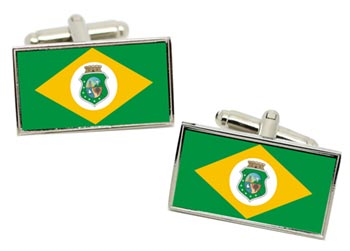 Ceará (Brazil) Flag Cufflinks in Chrome Box