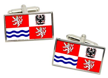 Central Bohemia (Czech) Flag Cufflinks in Chrome Box