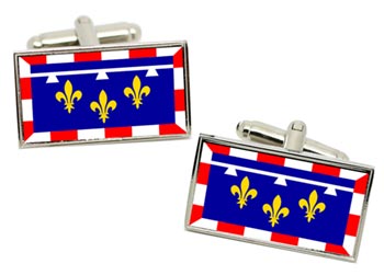 Centre-Val de Loire (France) Flag Cufflinks in Chrome Box