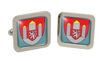 České Budějovice (Czech) Square Cufflinks in Chrome Box