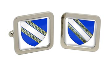 Champagne-Ardenne (France) Square Cufflinks in Chrome Box