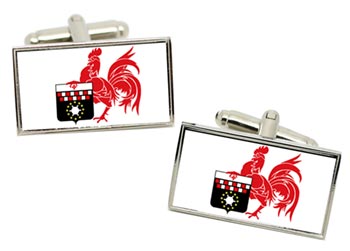 Charleroi (Belgium) Flag Cufflinks in Chrome Box