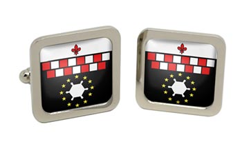 Charleroi (Belgium) Square Cufflinks in Chrome Box