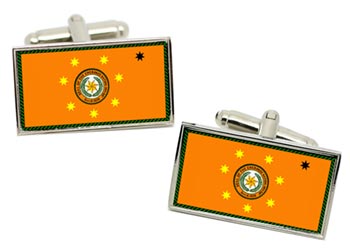 Cherokee Nation (Tribe) Flag Cufflinks in Chrome Box