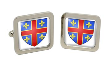 Clermont-Ferrand (France) Square Cufflinks in Chrome Box
