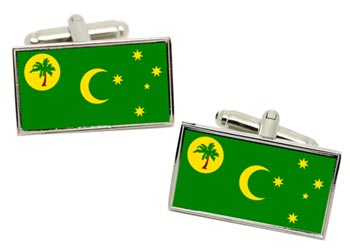 Cocos (Keeling) Islands Flag Cufflinks in Chrome Box