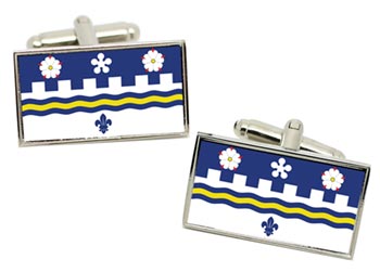 Coquitlam (Canada) Flag Cufflinks in Chrome Box