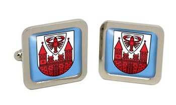 Cottbus (Germany) Square Cufflinks in Chrome Box