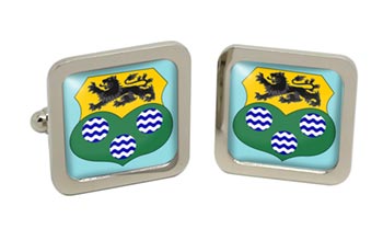 County Leitrim (Ireland) Square Cufflinks in Chrome Box
