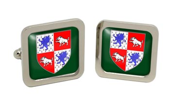 County Longford (Ireland) Square Cufflinks in Chrome Box