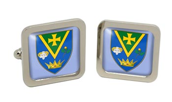 County Roscommon (Ireland) Square Cufflinks in Chrome Box