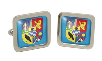 Csongrád (Hungary) Square Cufflinks in Chrome Box