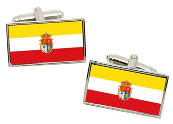Cuenca (Spain) Flag Cufflinks in Chrome Box