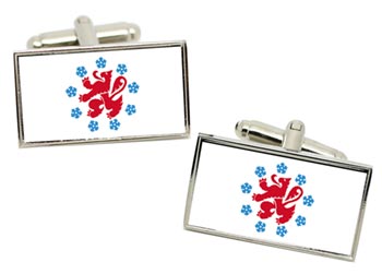 Deutschsprachige Gemeinschaft Belgiens (Belgium) Flag Cufflinks in Chrome Box