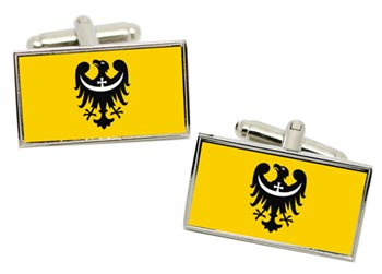Dolnośląskie (Poland) Flag Cufflinks in Chrome Box