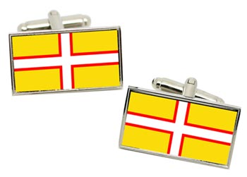 Dorset (England) Flag Cufflinks in Chrome Box