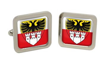 Duisburg (Germany) Square Cufflinks in Chrome Box