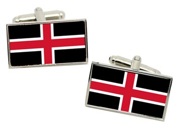 Durham (England) Flag Cufflinks in Chrome Box