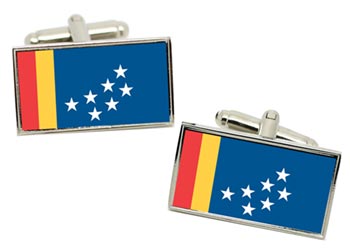 Durham NC (USA) Flag Cufflinks in Chrome Box