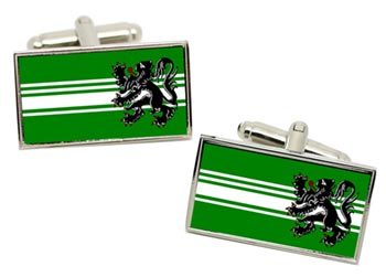 East Flanders, Oost-Vlaanderen (Belgium) Flag Cufflinks in Chrome Box