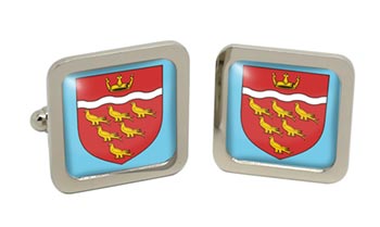 East Sussex (England) Square Cufflinks in Chrome Box