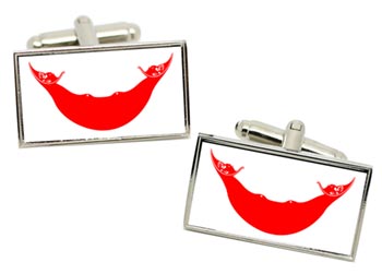 Easter Island Isla de Pascua Rapa Nui Flag Cufflinks in Chrome Box