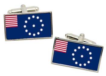 Easton PA (USA) Flag Cufflinks in Chrome Box