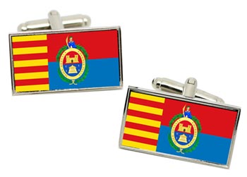 Elche (Spain) Flag Cufflinks in Chrome Box