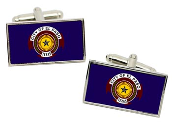 El Paso TX (USA) Flag Cufflinks in Chrome Box