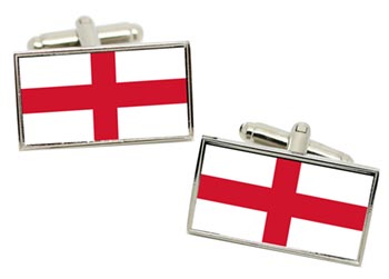 England Flag Flag Cufflinks in Chrome Box