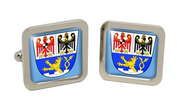 Erlangen (Germany) Square Cufflinks in Chrome Box