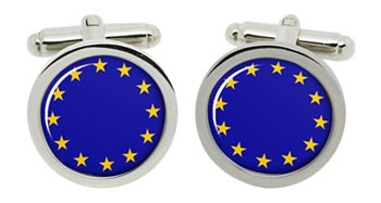 European Union EU Cufflinks in Chrome Box