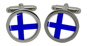 Finland Cufflinks in Chrome Box