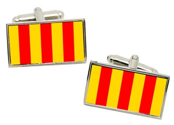 Foix (France) Flag Cufflinks in Chrome Box