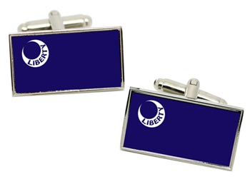 Fort Moultrie SC (USA) Flag Cufflinks in Chrome Box