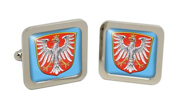 Frankfurt am Main (Germany) Square Cufflinks in Chrome Box