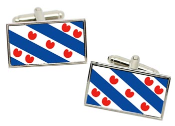 Friesland (Netherlands) Flag Cufflinks in Chrome Box