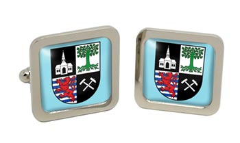 Gelsenkirchen (Germany) Square Cufflinks in Chrome Box