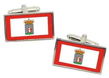 Gijón (Spain) Flag Cufflinks in Chrome Box